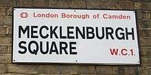 Mecklenburgh Square street sign