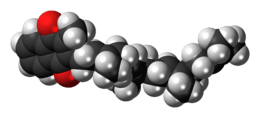 Space-filling model of the menatetrenone molecule