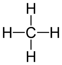 Lewis structure for methane.