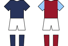 The kits of Millwall and West Ham