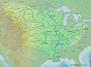 The Mississippi drainage basin includes the two longest main-stem rivers in the U.S. (the Missouri and the Mississippi) as well as 18 more of the rivers on this list.