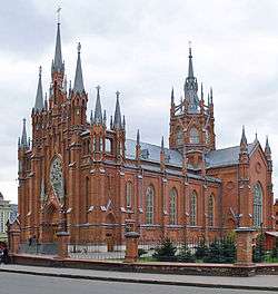 A cathedral with pinnacles