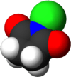 Space-filling model of the N-chlorosuccinimide molecule