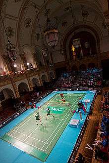 A badminton game at the University of Birmingham