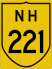 National Highway 221 marker