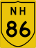 National Highway 86 marker