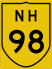 National Highway 98 marker