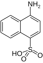 The structural formula for napthionic acid.