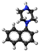 Ball-and-stick model of the naphthylpiperazine molecule