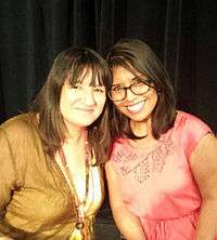 Natalia Anciso with author Sandra Cisneros.