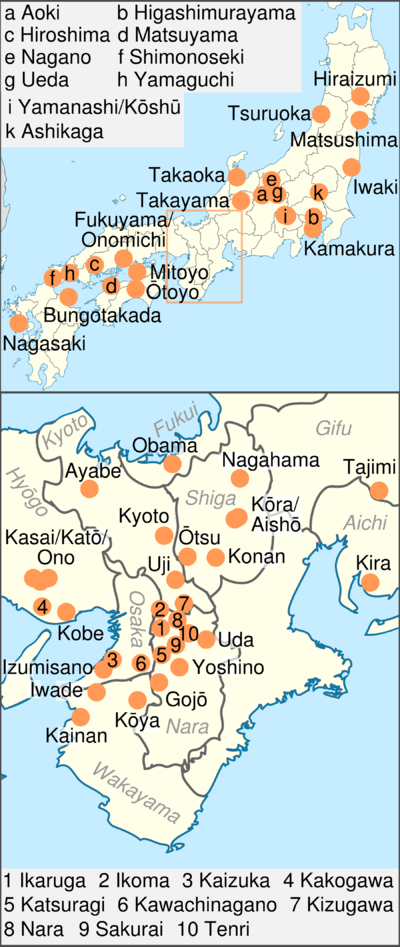 Most national treasures are found in the Kansai region of Japan while some are also located in cities on Honshū, Kyushu and Shikoku.