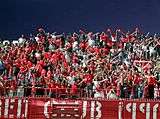 Nea Salamina Famagusta FC fans at Ammochostos Stadium in a game against AEK Larnaca F.C. in season 2009-10.