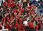 Nea Salamina Famagusta VC Fans at the final of Cyprus Volleyball Cup 2010-11, where their team won the cup