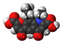 Space-filling model of the nedocromil molecule