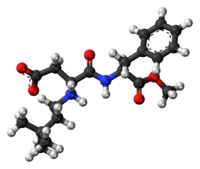 Ball-and-stick model of the neotame molecule