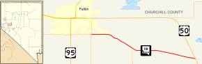 Nevada State Route 118 runs west to east southwest of Fallon, Nevada, to U.S. 50.