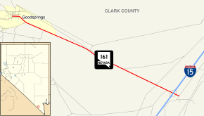 Nevada State Route 161 runs southeast from Goodsprings to I-15.