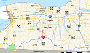 Map of New York State Route 21