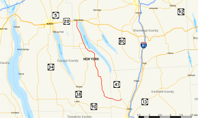 Map of New York State Route 41A