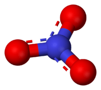 Ball-and-stick model of the nitrate ion