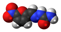 Space-filling model of the nitrofural molecule