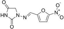 Structural formula of nitrofurantoin