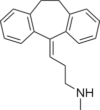 Skeletal formula of nortriptyline