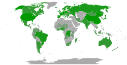 Countries where a national Esperanto Association exists