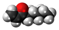 Space-filling model of the oct-1-en-3-one molecule