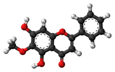 Ball-and-stick model of oroxylin A