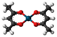 Ball-and-stick model of the palladium(II) acetylacetonate complex