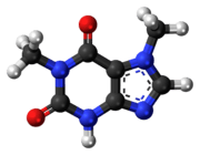 Ball-and-stick model of the paraxanthine model