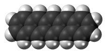 Space-filling model of the pentacene molecule