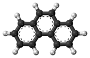 Ball-and-stick model of the phenanthrene molecule