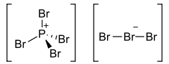 Skeletal formula of phosphorus heptabromide