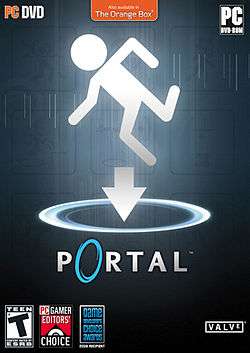 The box art for the PC version of Portal.