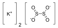 Chemical structure of potassium dithionite