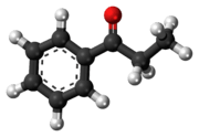 Ball-and-stick model of the propiophenone molecule