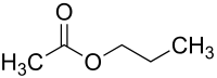 Structural formula of propyl acetate