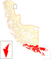 Location in the Magallanes and Antártica Chilena Region