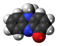 Space-filling model of the pyocyanin molecule