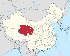 Map showing the location of Qinghai Province