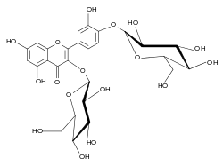 Chemical structure of quercetin 3,4'-diglucoside.