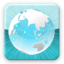 White-blue colored globe