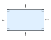 A rectangle with length and width labelled