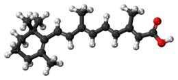 Ball-and-stick model of the retinoic acid molecule