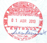 Entry stamp