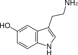 Skeletal formula of serotonin