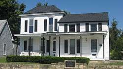 A white two-story house