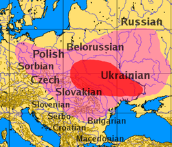 Map of the Slavic river names and the Prague horizon